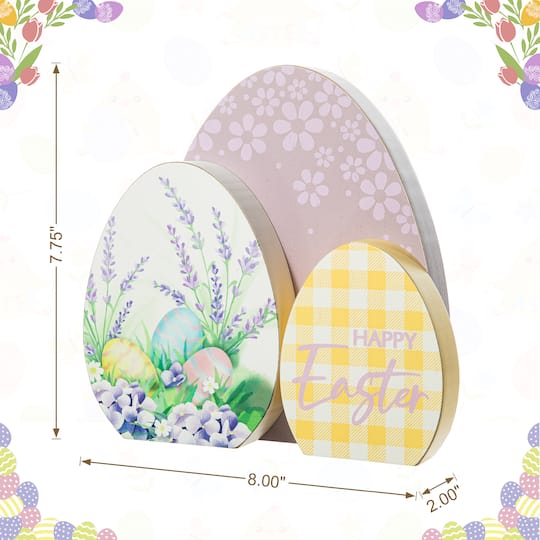 Glitzhome® 8" Easter Eggs Table Décor